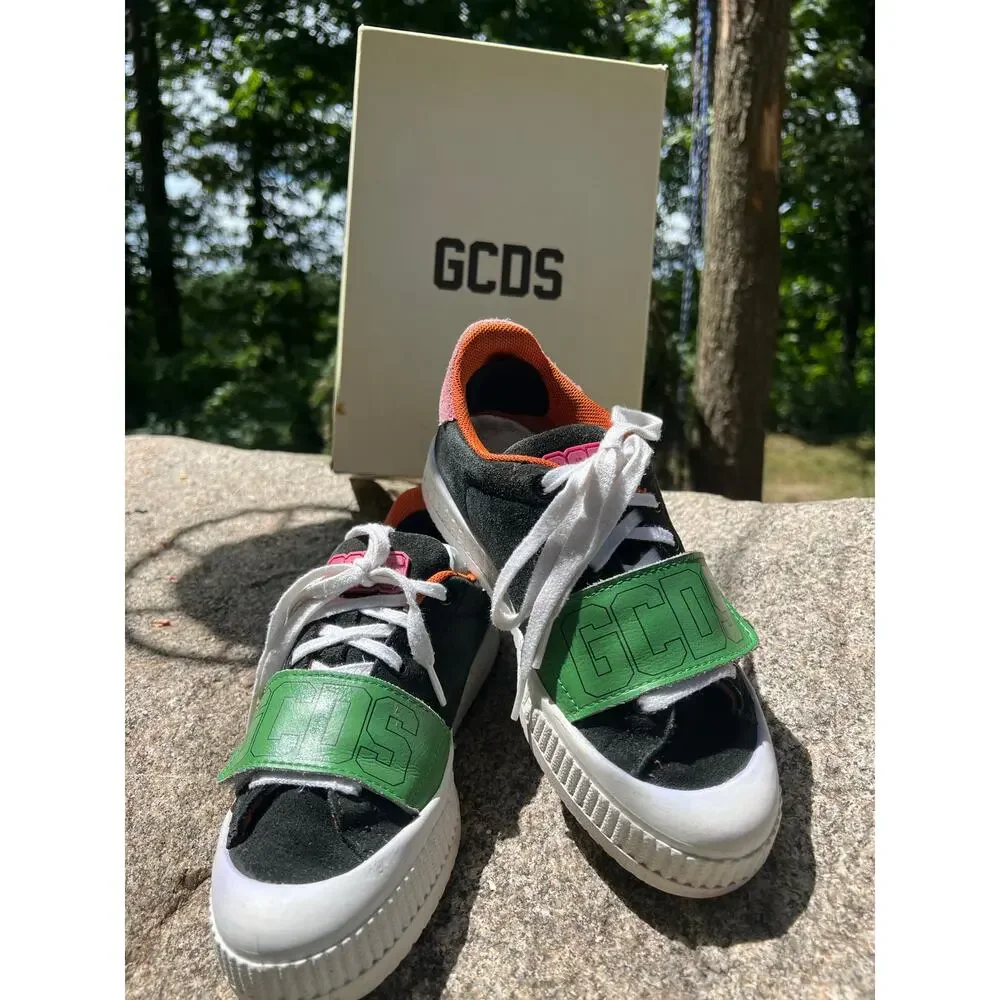 GCDS Shoes Multicolor Suede Low Top Lace Up Women Sneakers Retail $400